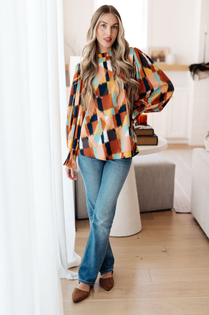 Call It What It Is Mod Print Blouse - Molliee Boutique