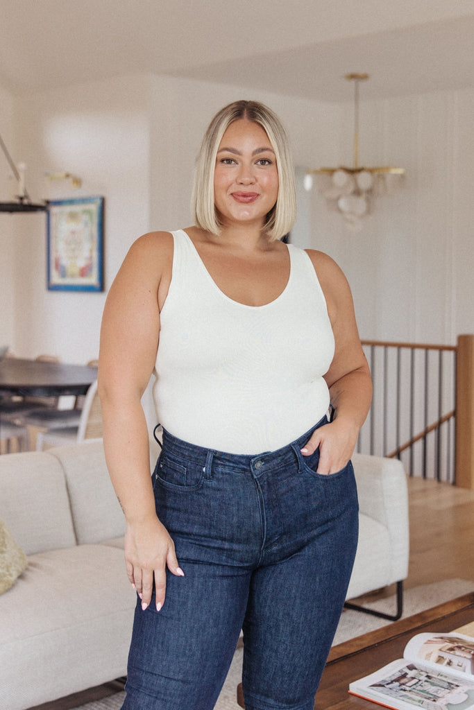 Carefree Seamless Reversible Tank in Ivory - Molliee Boutique