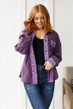 Chaos of Sequins Shacket in Purple - Molliee Boutique