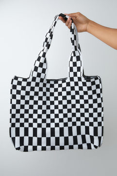 Checkerboard Lazy Wind Big Bag - Molliee Boutique