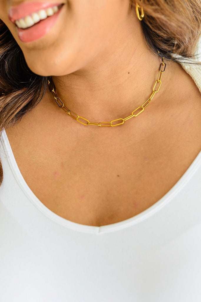 Classic Paper Clip Chain Necklace - Molliee Boutique