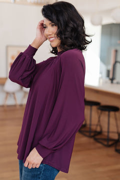 Closing Time Mock Neck Blouse - Molliee Boutique