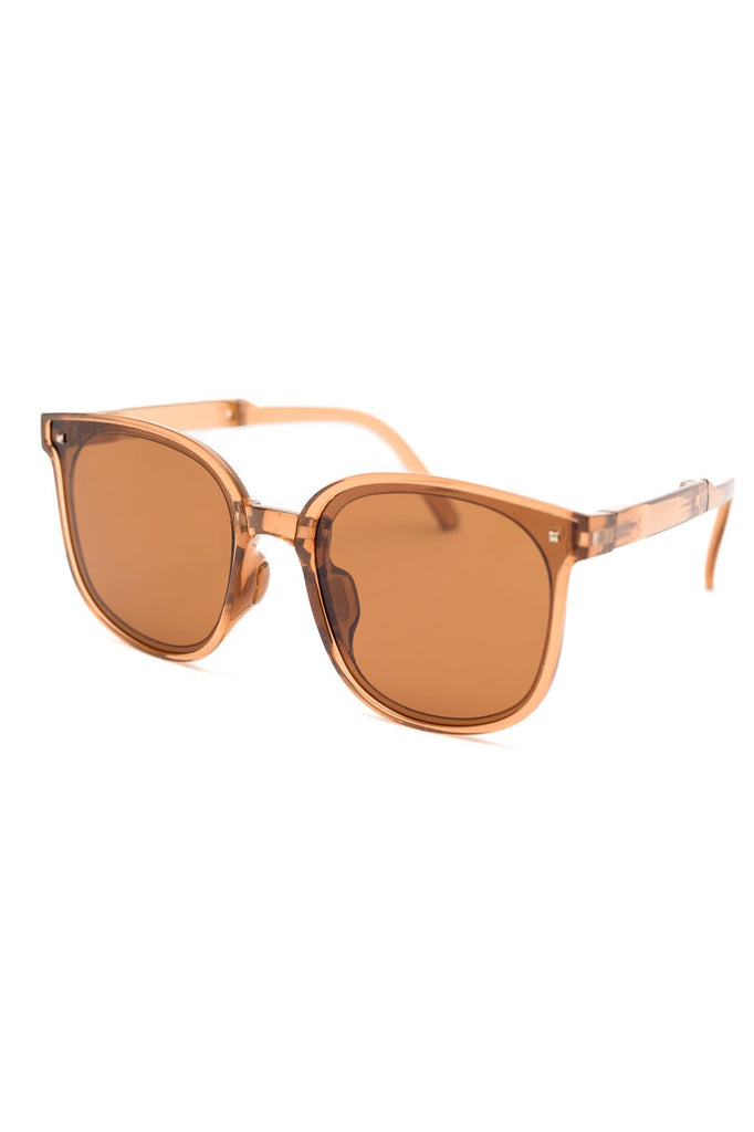 Collapsible Girlfriend Sunnies & Case in Champagne - Molliee Boutique