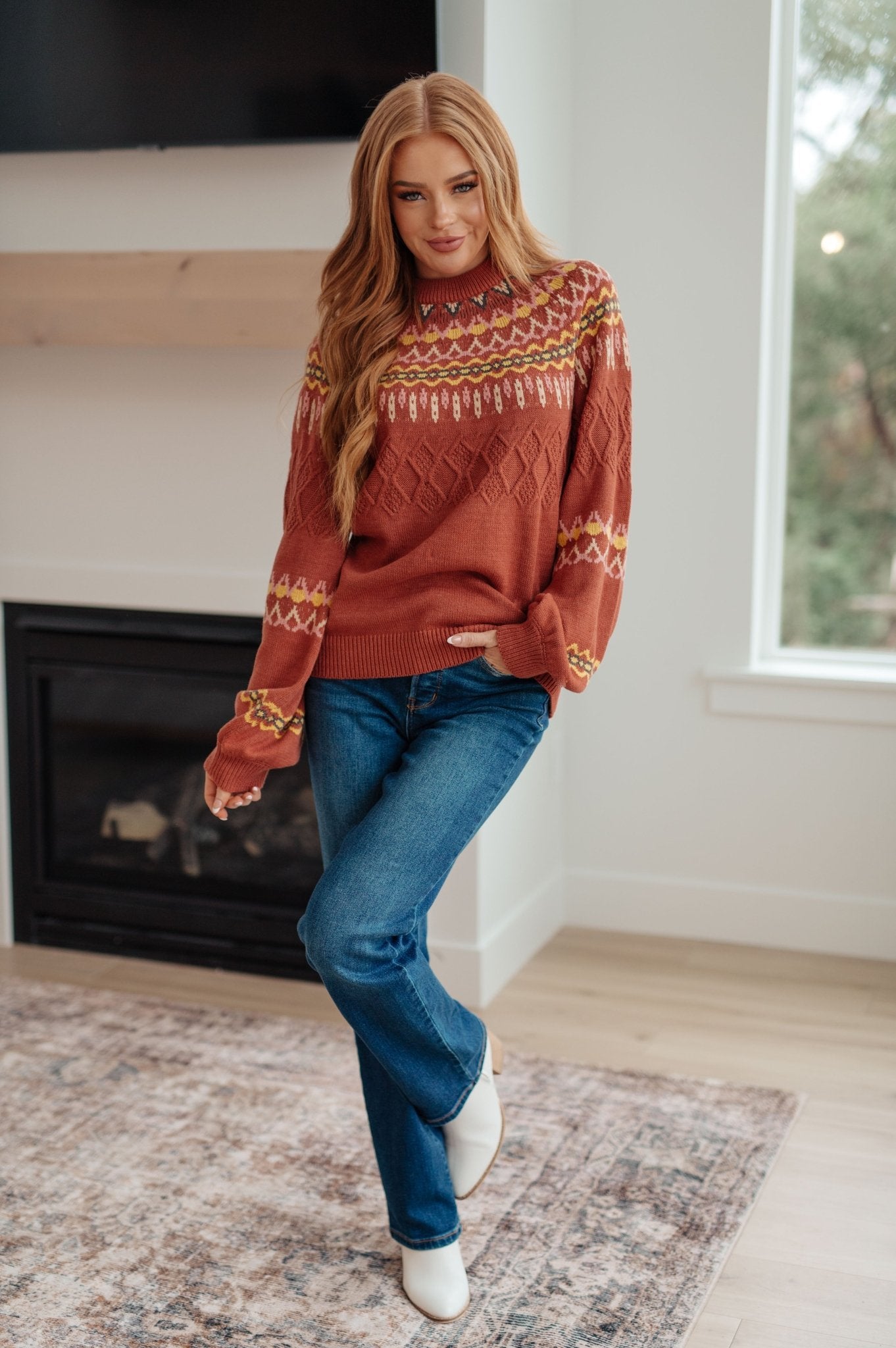 Cozy Chalet Fair Isle Sweater - Molliee Boutique