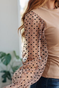 Dots on My Sleeves Blouse - Molliee Boutique