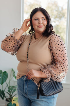 Dots on My Sleeves Blouse - Molliee Boutique