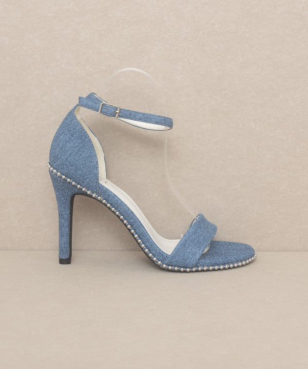 Dublin Metal Stud Open Toe Heels - Molliee Boutique