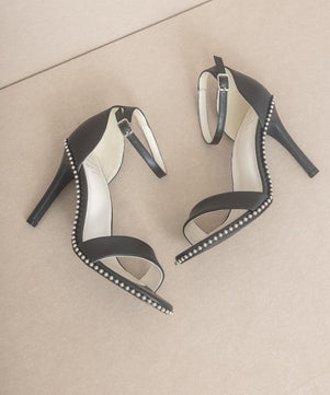 Dublin Metal Stud Open Toe Heels - Molliee Boutique