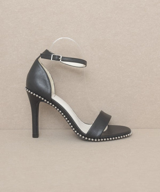 Dublin Metal Stud Open Toe Heels - Molliee Boutique