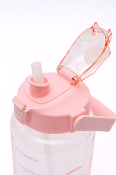 Elevated Water Tracking Bottle in Pink - Molliee Boutique