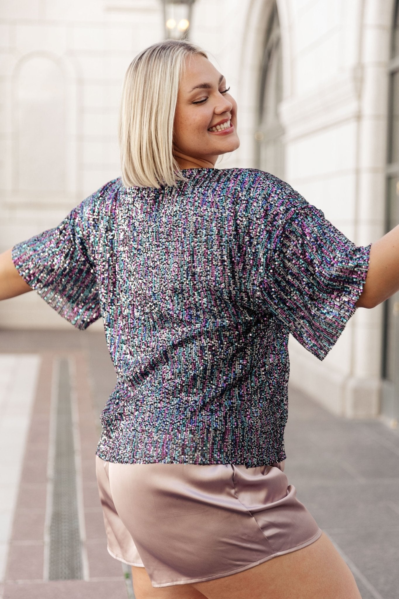 Evening of Stars Sequin Top - Molliee Boutique