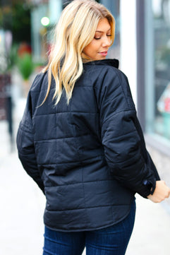 Eyes On You Black Quilted Puffer Jacket - Molliee Boutique