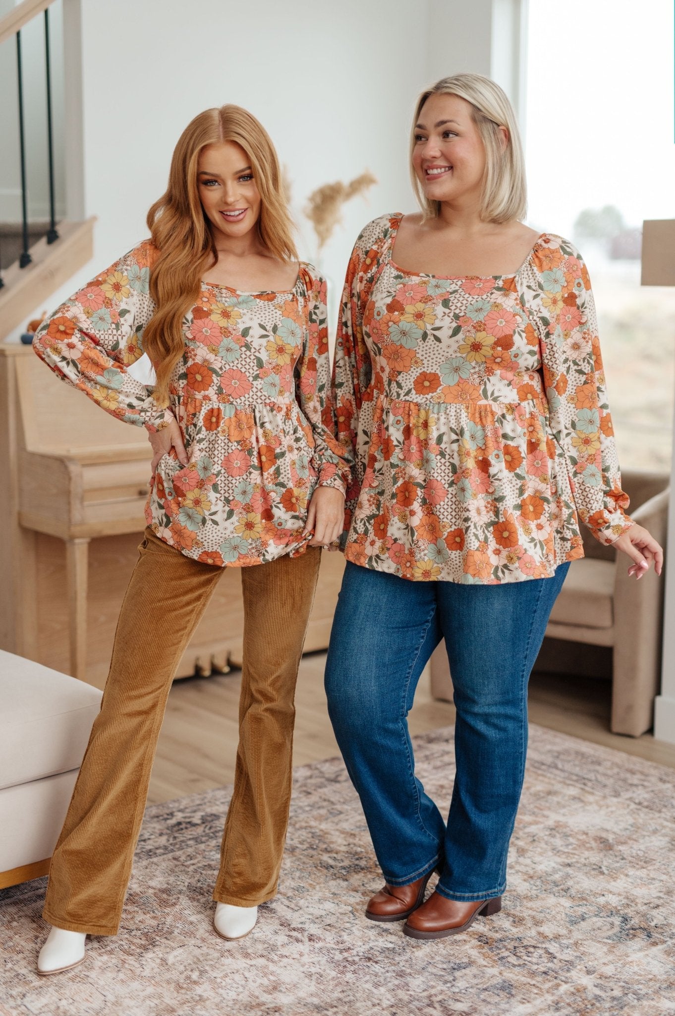 Fall For Florals Babydoll Top - Molliee Boutique