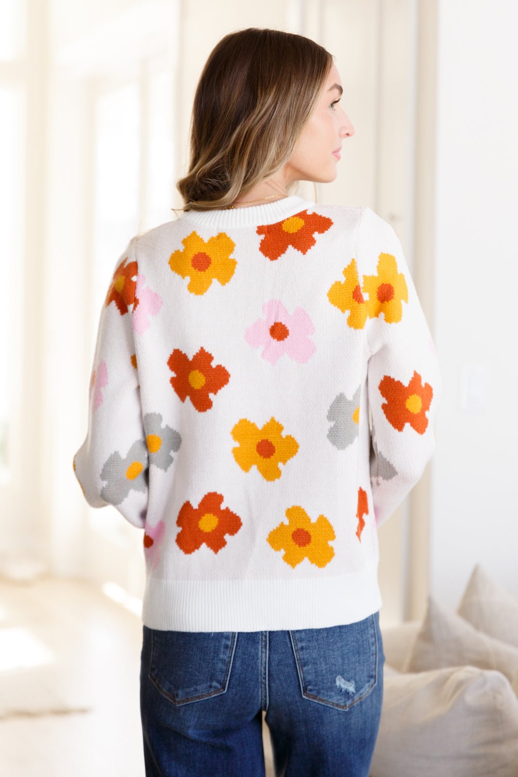 Falling Flowers Floral Sweater - Molliee Boutique