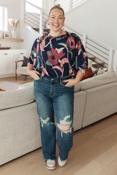 Float On Floral Top - Molliee Boutique