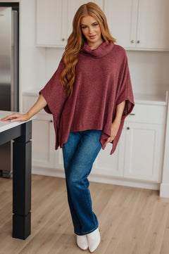 Forgive Me Cowl Neck Poncho - Molliee Boutique