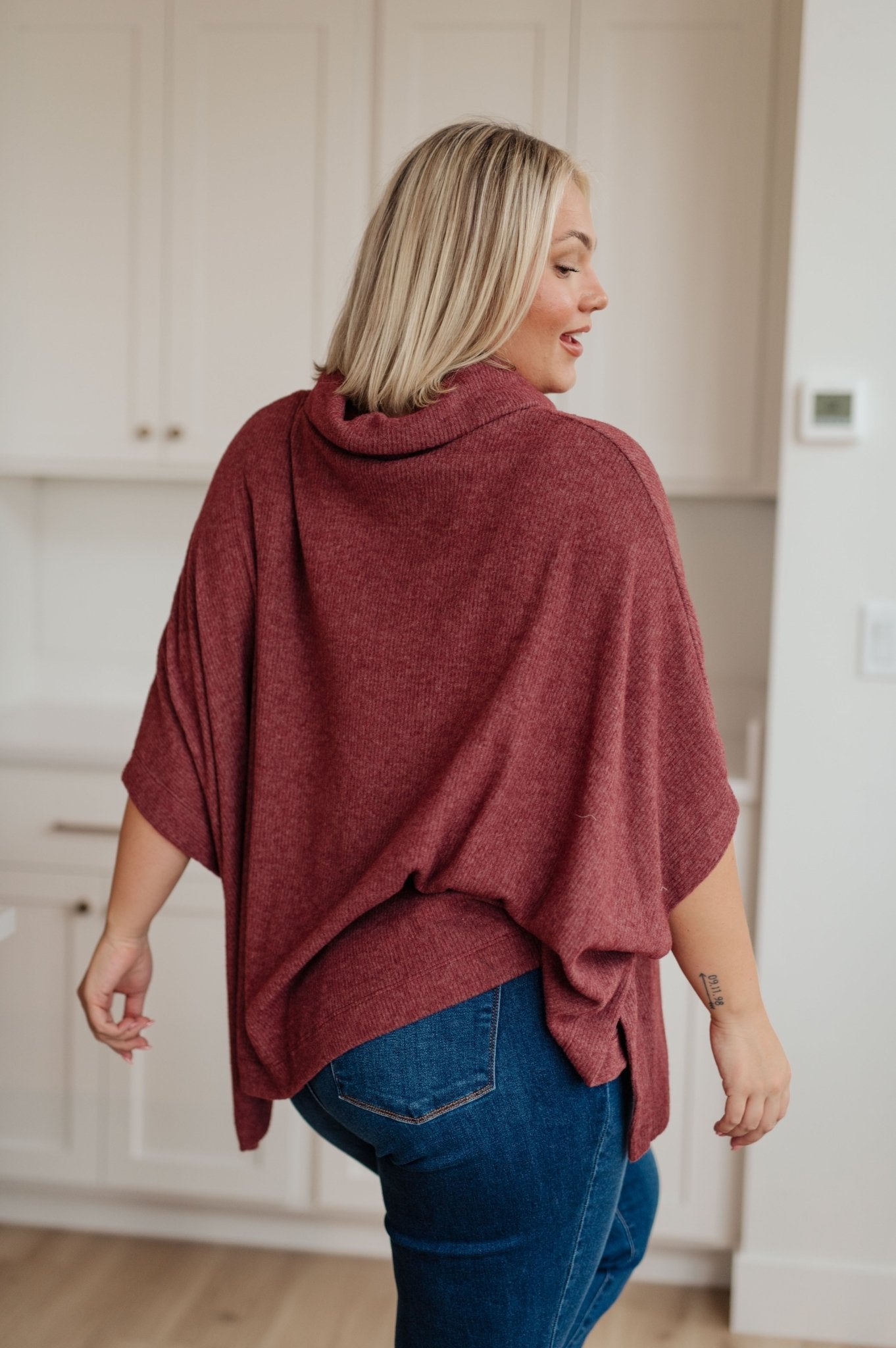 Forgive Me Cowl Neck Poncho - Molliee Boutique