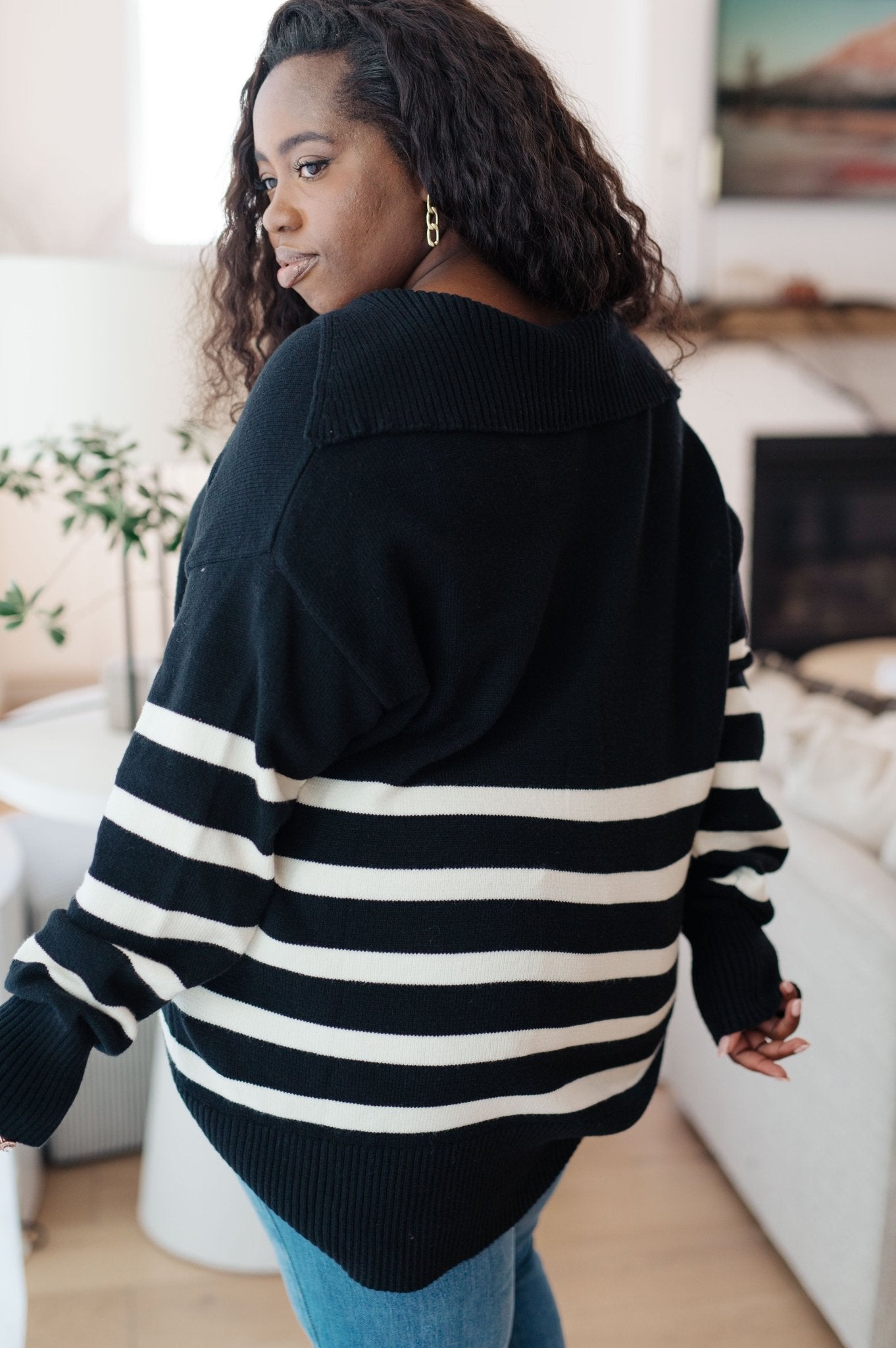 From Here On Out Striped Sweater - Molliee Boutique