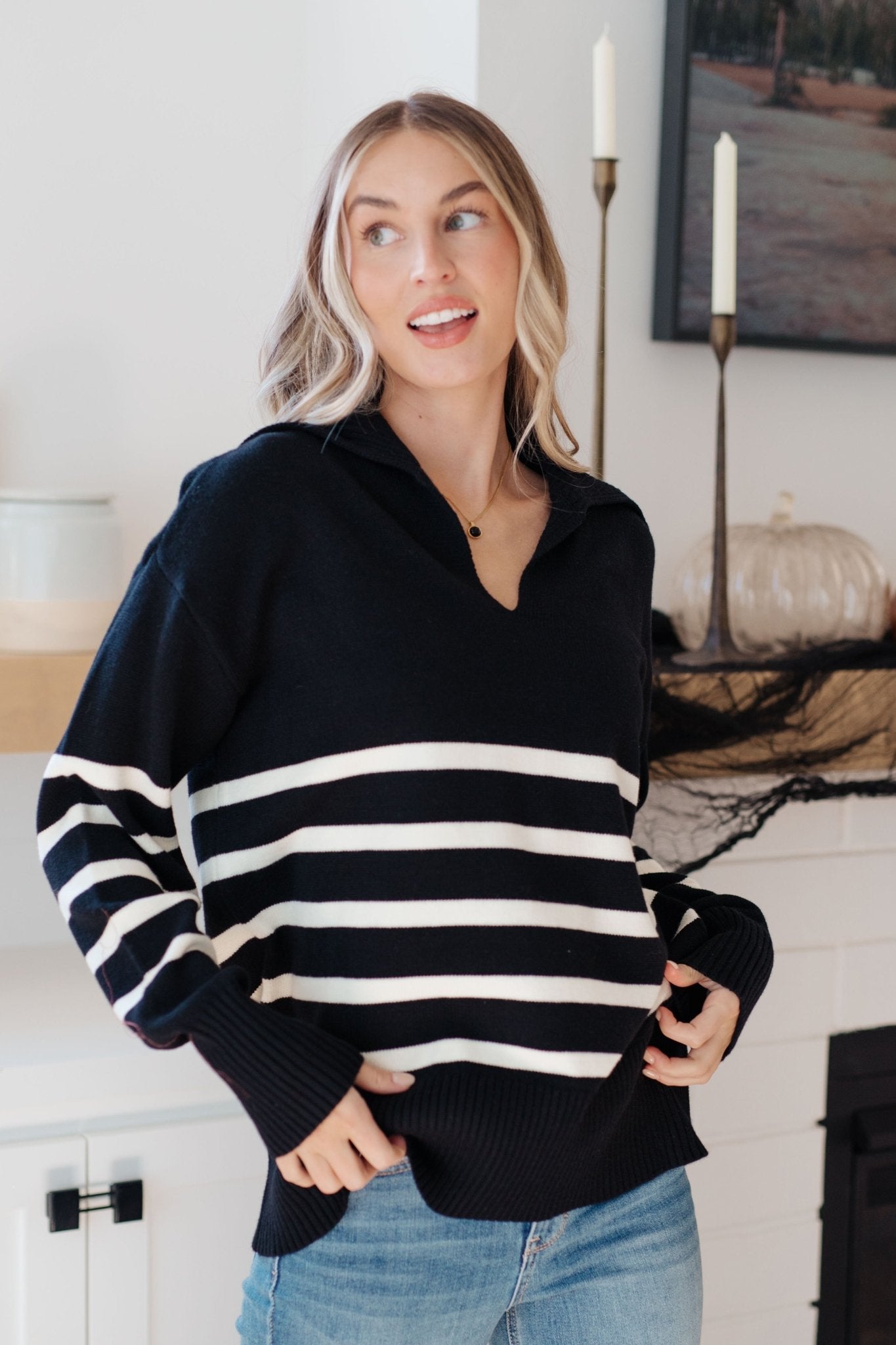 From Here On Out Striped Sweater - Molliee Boutique