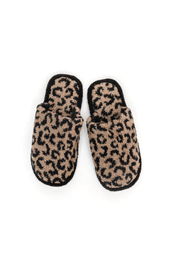 Fuzziest Feet Animal Print Slippers In Mocha - Molliee Boutique