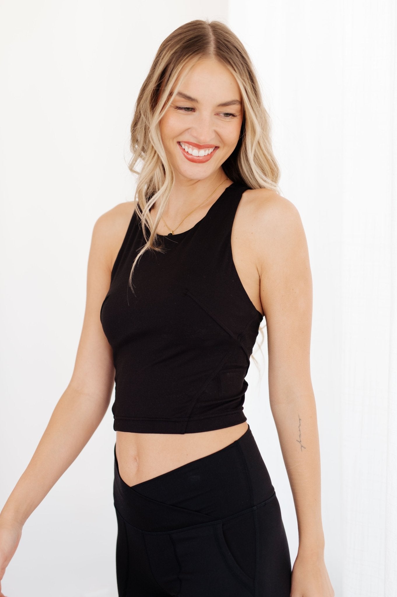 Get Moving Racer Back Crop Tank - Molliee Boutique