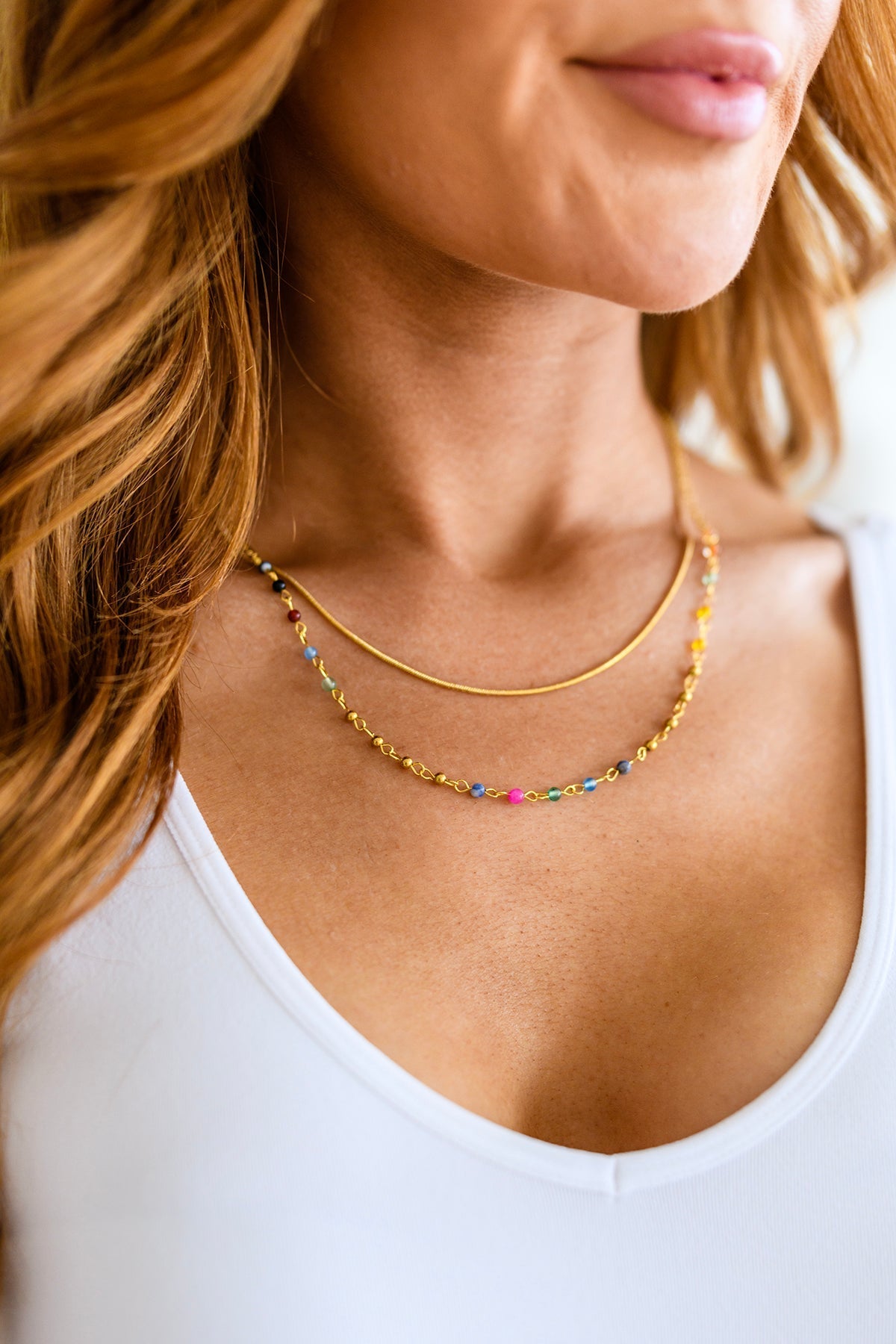 Golden Kaleidoscope Layered Necklace - Molliee Boutique