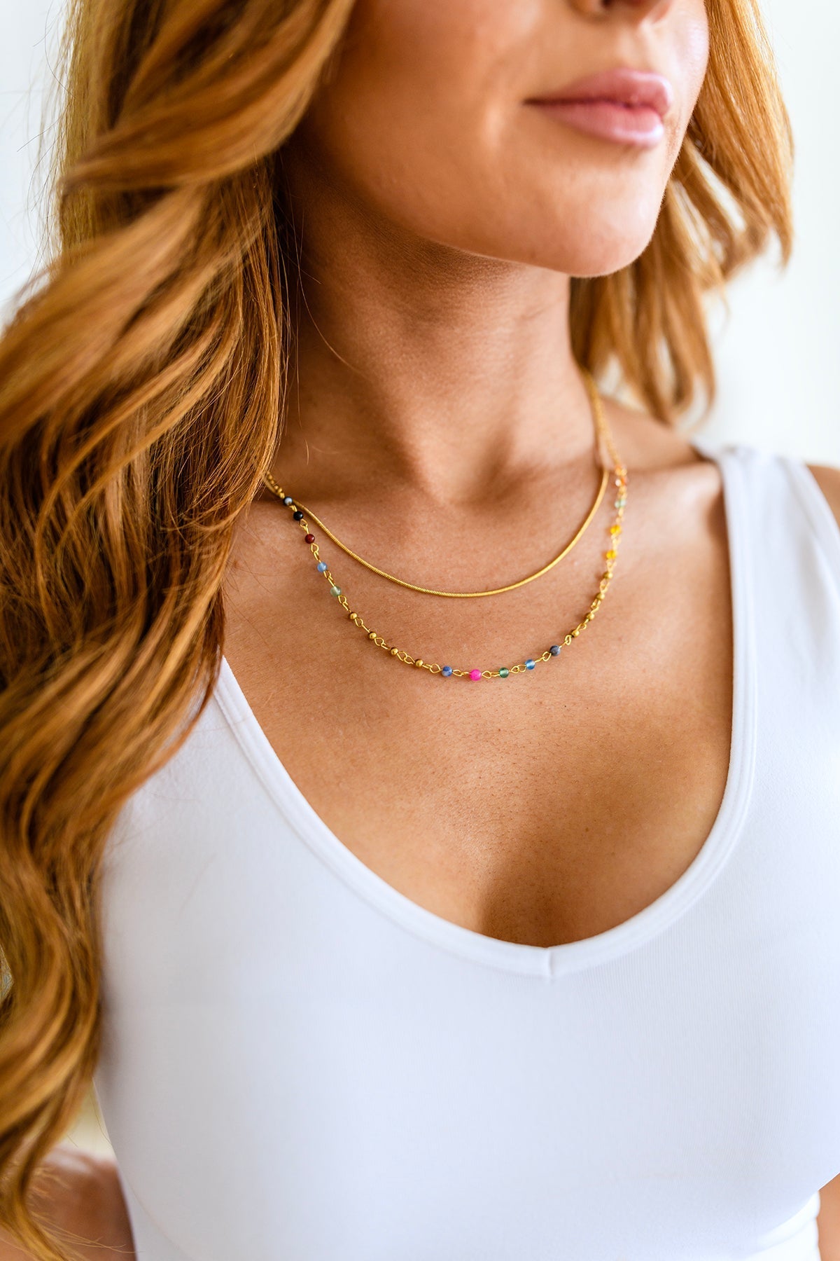 Golden Kaleidoscope Layered Necklace - Molliee Boutique