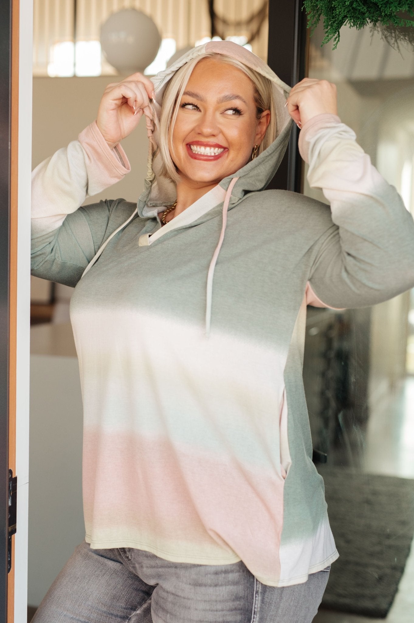 Hazy Horizon Ombre Hoodie - Molliee Boutique