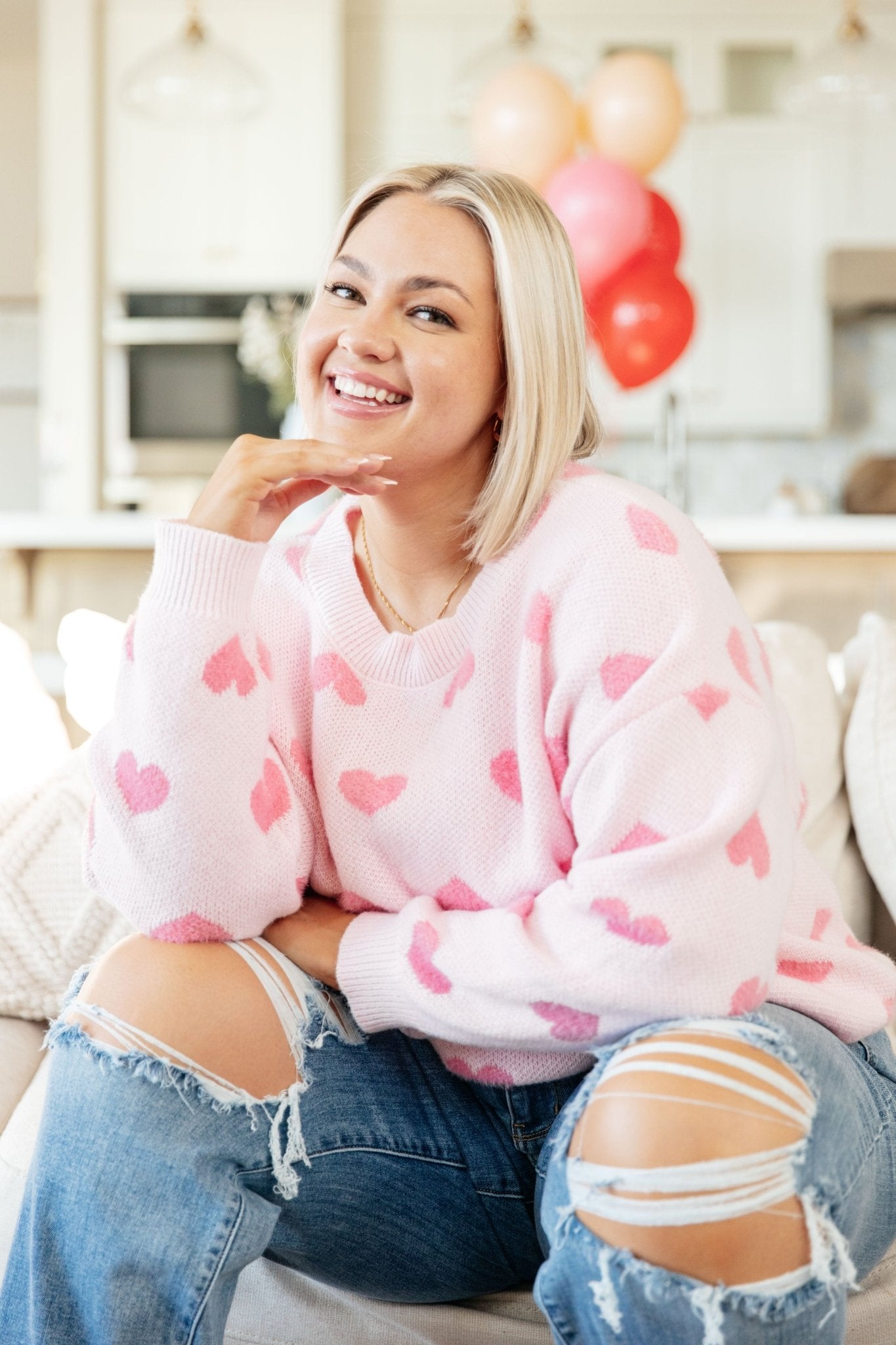 Heart On My Sleeves Sweater - Molliee Boutique