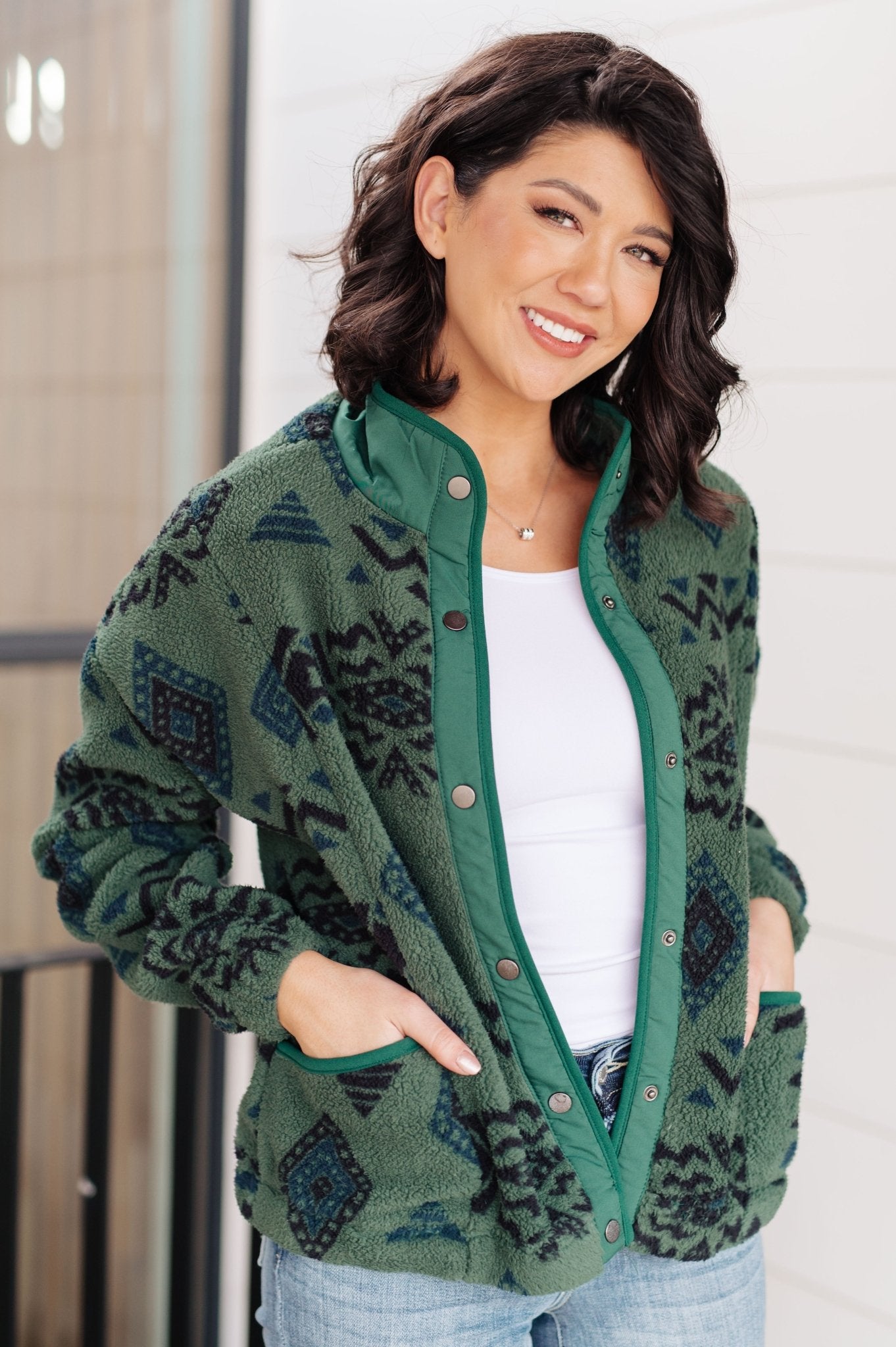 High Perspective Geometric Fleece - Molliee Boutique