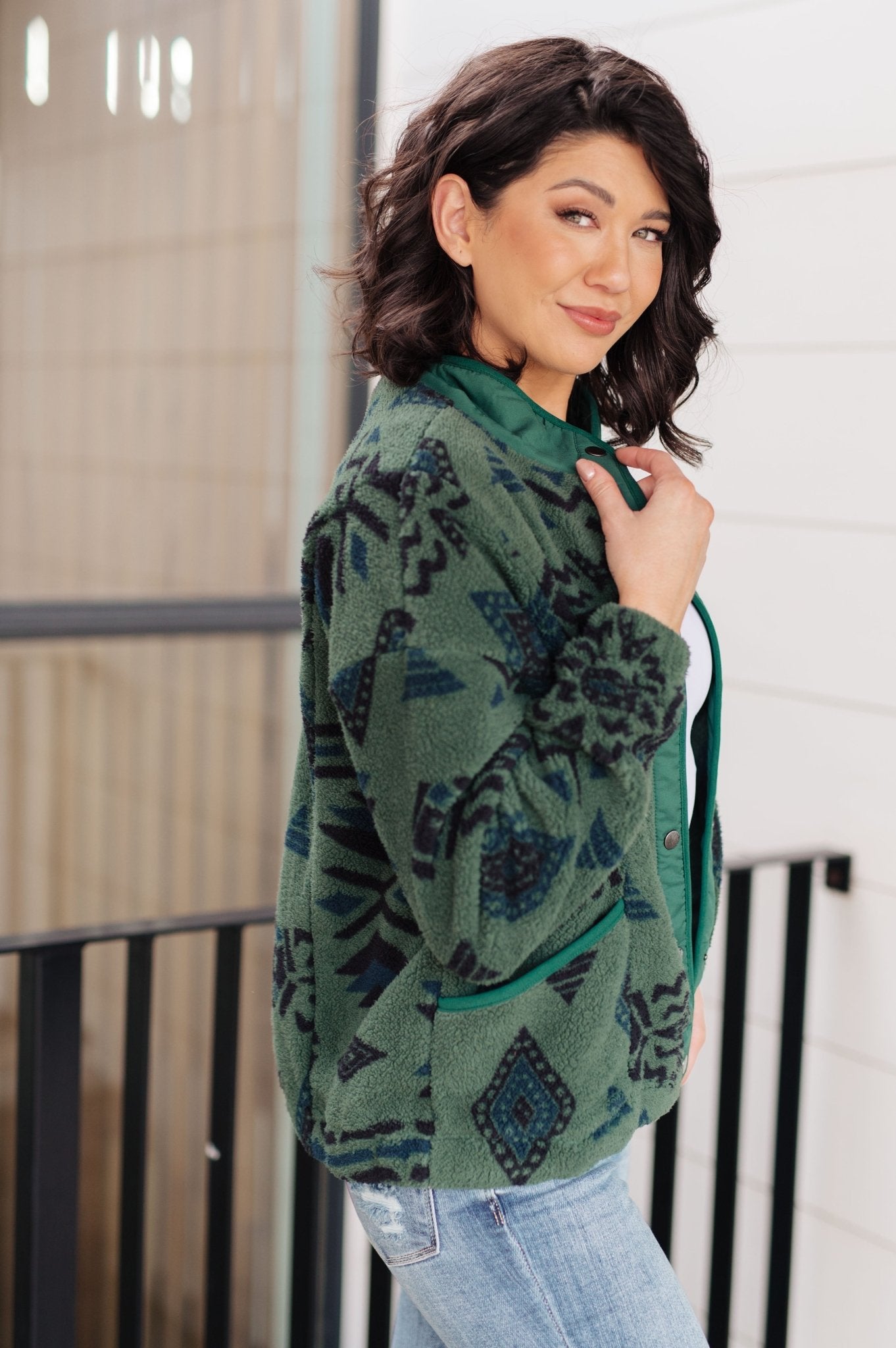 High Perspective Geometric Fleece - Molliee Boutique