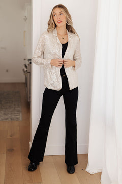 I Know You're Busy Sequin Blazer - Molliee Boutique