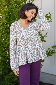 I Think I Can V-Neck Floral Top - Molliee Boutique