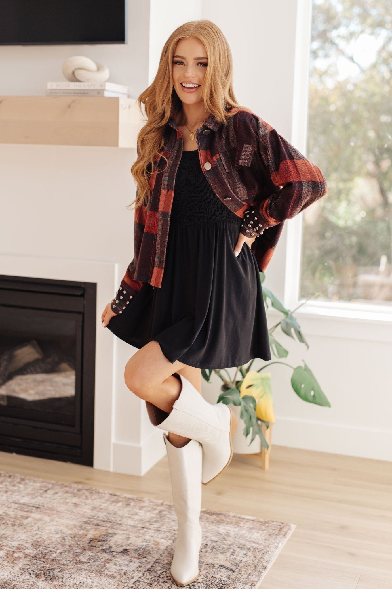 In the Thick of It Long Sleeve Skort Dress - Molliee Boutique