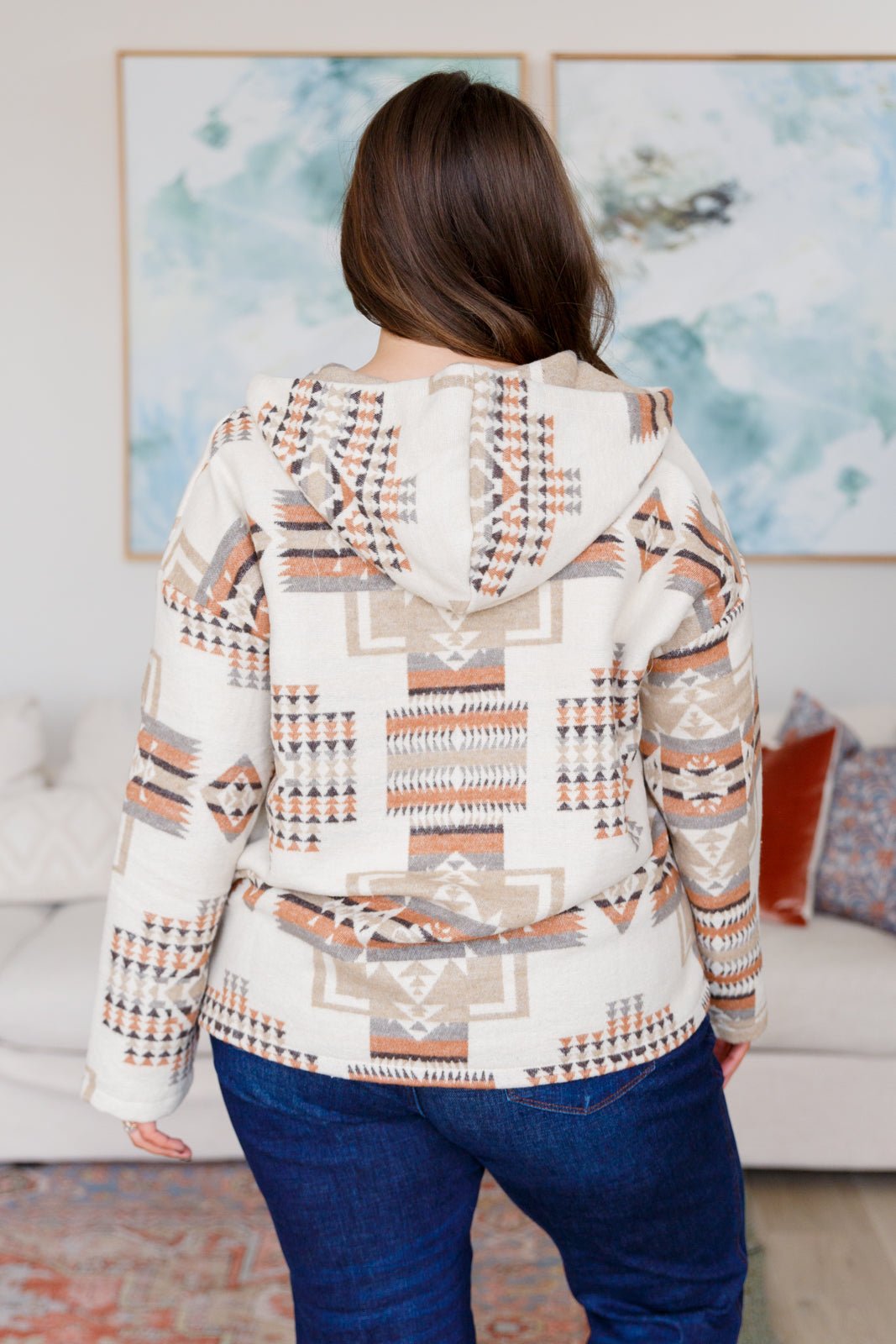 Just Going For It Aztec Hoodie - Molliee Boutique