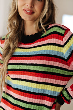 Keep Dreaming Striped Sweater - Molliee Boutique