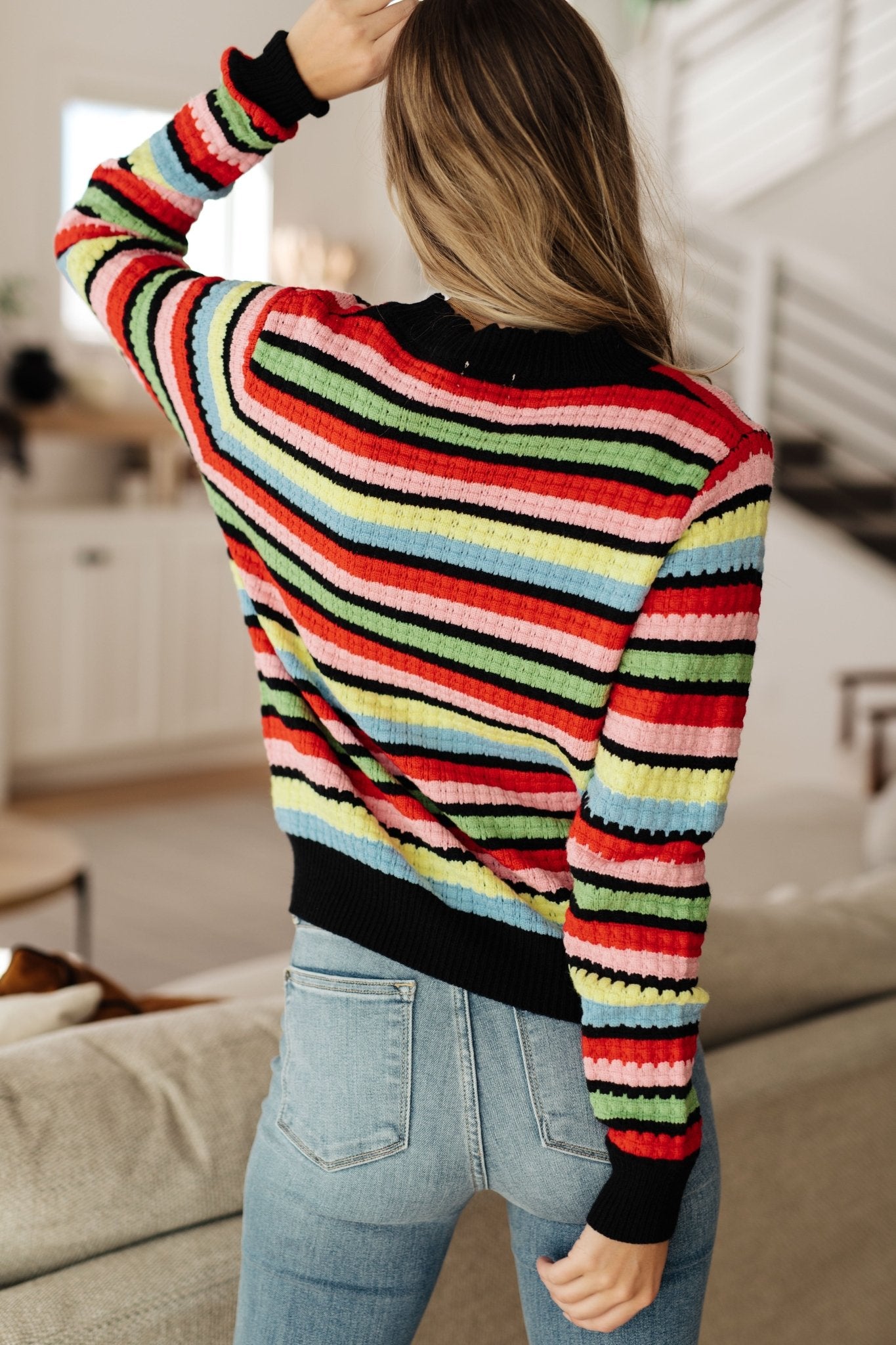 Keep Dreaming Striped Sweater - Molliee Boutique