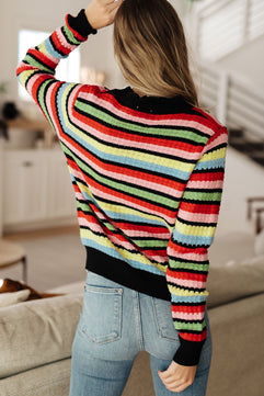 Keep Dreaming Striped Sweater - Molliee Boutique