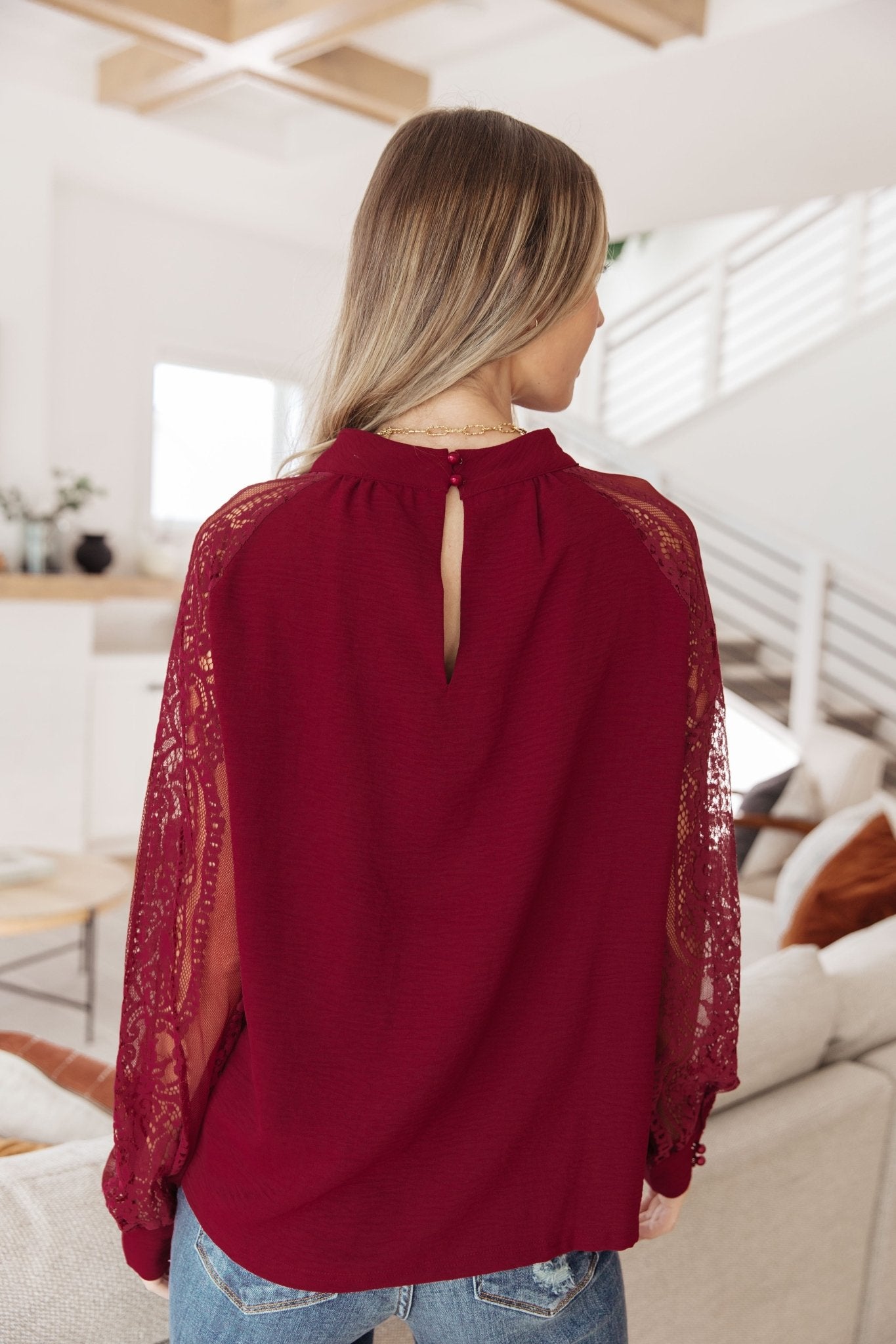 Lace on My Sleeves Blouse - Molliee Boutique