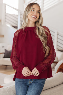 Lace on My Sleeves Blouse - Molliee Boutique