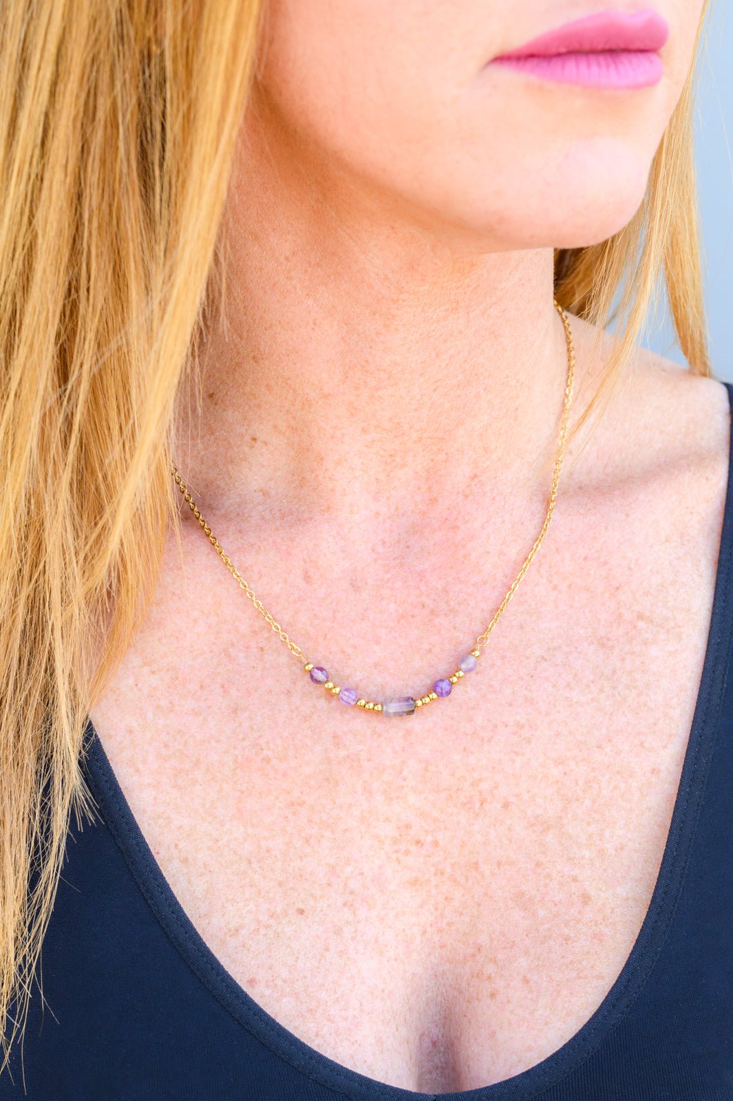 Lavender Moments Beaded Necklace - Molliee Boutique