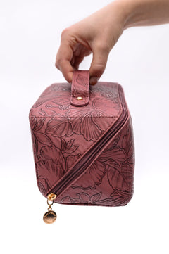 Life In Luxury Large Capacity Cosmetic Bag in Merlot - Molliee Boutique