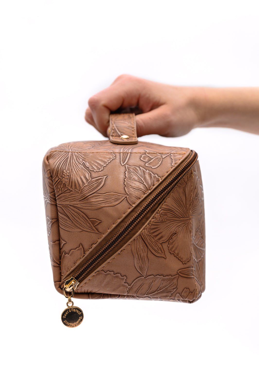 Life In Luxury Large Capacity Cosmetic Bag in Tan - Molliee Boutique