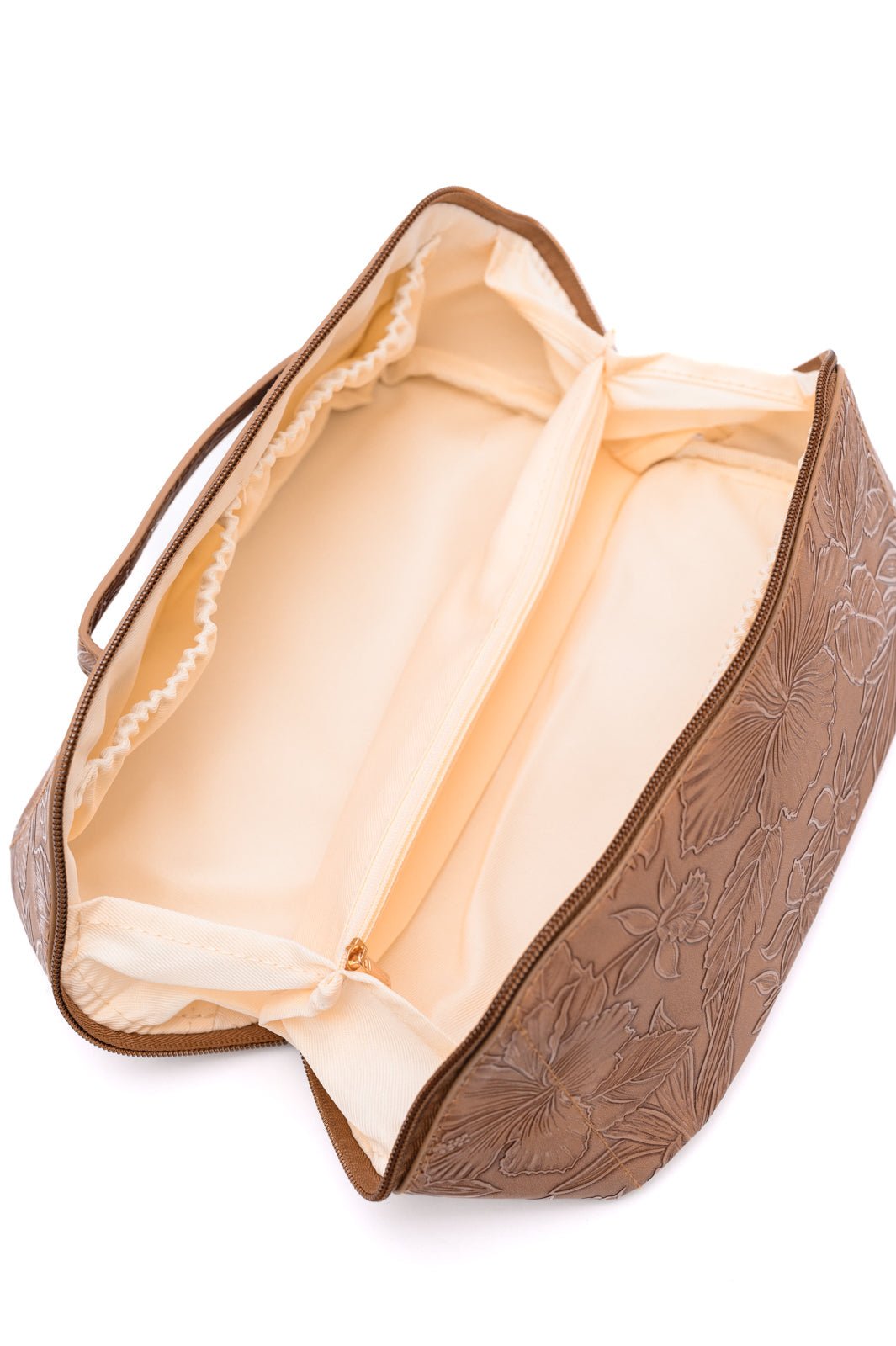 Life In Luxury Large Capacity Cosmetic Bag in Tan - Molliee Boutique