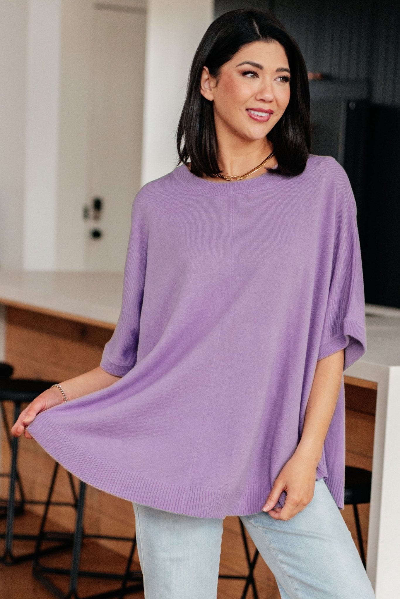 Lilac Whisper Dolman Sleeve Top - Molliee Boutique