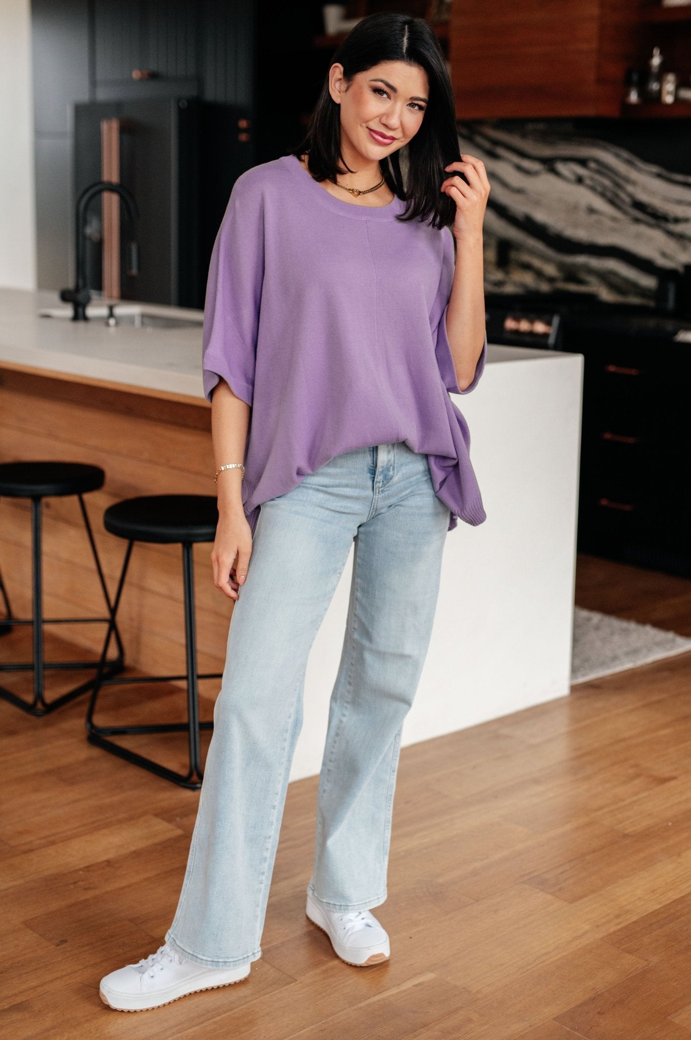 Lilac Whisper Dolman Sleeve Top - Molliee Boutique