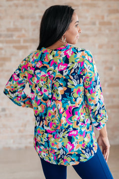 Little Lovely Blouse in Neon Floral - Molliee Boutique