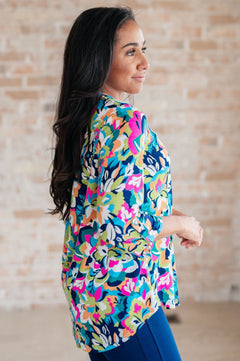 Little Lovely Blouse in Neon Floral - Molliee Boutique