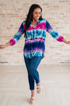 Little Lovely Blouse in Tie Dye - Molliee Boutique