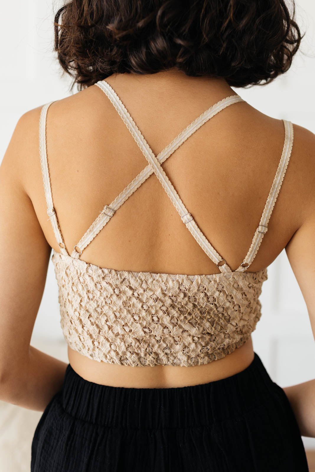 Live In Lace Bralette in Taupe - Molliee Boutique